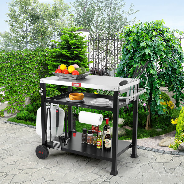 Outdoor grill prep clearance table